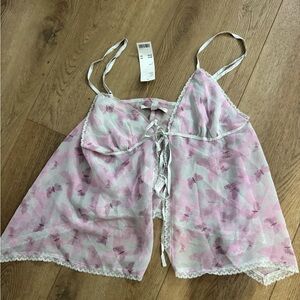 BP Pink Floral Sheer Chemise